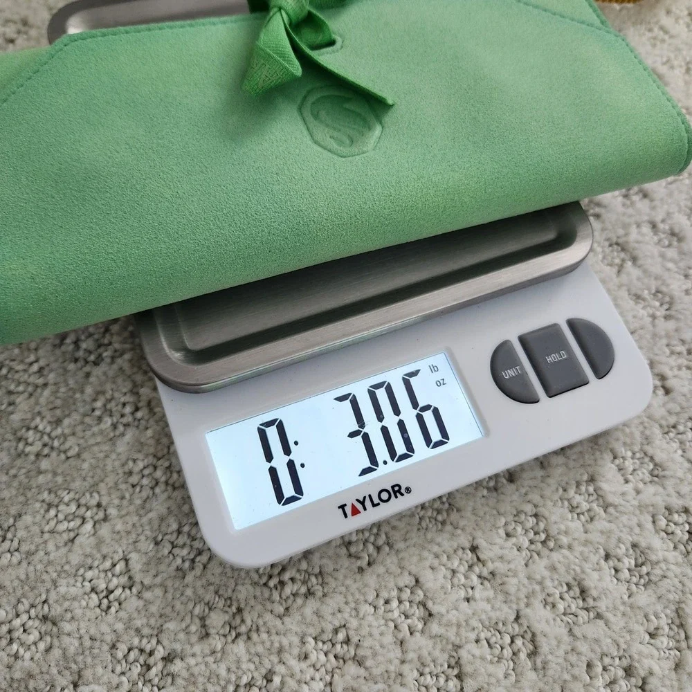 Swarovski Mint Green Faux Suede Travel‎ Jewelry Roll Organizer Ribbon Tie NEW